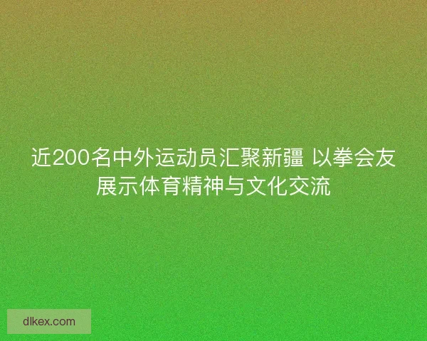 近200名中外运动员汇聚新疆 以拳会友展示体育精神与文化交流