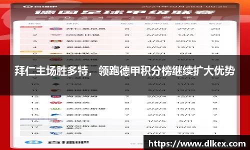拜仁主场胜多特，领跑德甲积分榜继续扩大优势